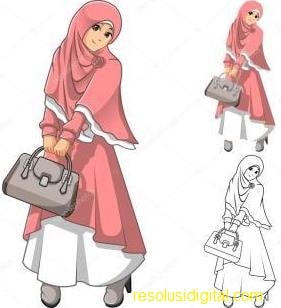 sketsa anime hijab21